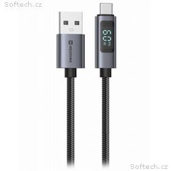 Swissten LCD kabel USB-A, USB-C 1,5m