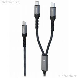 Swissten nabíjecí kabel 2v1 100w USB-C, 2x USB-C 1
