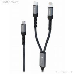 Swissten nabíjecí kabel 2v1 USB-C, USB-C + lightni