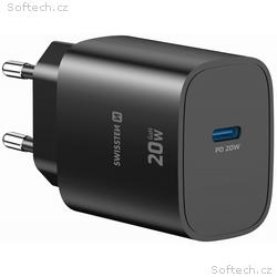Swissten Síťový Adaptér Edge GaN 1x USB-C PD 20W Č