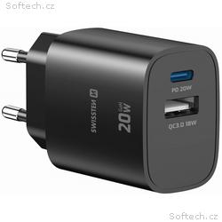 Swissten Síťový Adaptér Edge GaN 1x USB-C PD 20W +