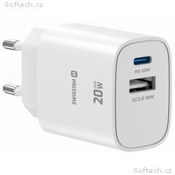 Swissten Síťový Adaptér Edge GaN 1x USB-C PD 20W +