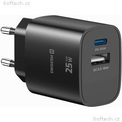 Swissten Síťový Adaptér Edge GaN 1x USB-C PD 25W +