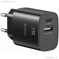Swissten Síťový Adaptér Edge GaN 1x USB-C PD 35W +