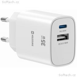 Swissten Síťový Adaptér Edge GaN 1x USB-C PD 35W +
