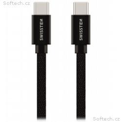 Swissten Datový Kabel Textile USB-C, USB-C 0,2m Če
