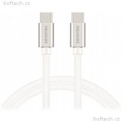 Swissten Datový Kabel Textile USB-C, USB-C 3m Stří