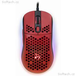 AROZZI herní myš FAVO Ultra Light Black-Red, dráto