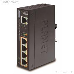 Planet průmyslový PoE, LAN extender, 1xPoE-in, 4xP