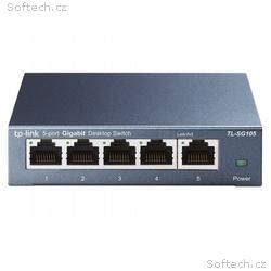 TP-Link TL-SG105, switch 5x 10, 100, 1000Mbps, kov
