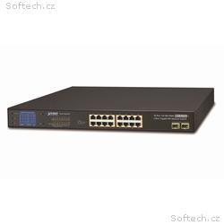 Planet GSW-1820VHP PoE switch, 16x1Gb + 2xSFP 1Gb,