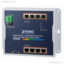 Planet WGS-4215-8P2S plochý L2, L4 switch, 8x1Gb, 