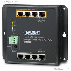 Planet WGS-804HPT plochý L2 switch, 8x1Gb, 4x PoE 