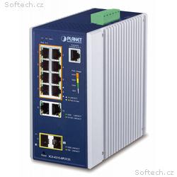 Planet IGS-4215-8P2T2S průmyslový L2 switch, 10x 1