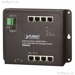 Planet WGS-4215-8T2S plochý L4 switch, 8x1Gb, 2x1G