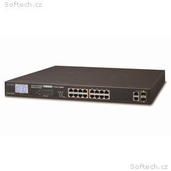 Planet FGSW-1822VHP PoE switch, 16x100,2x1000-TP, 
