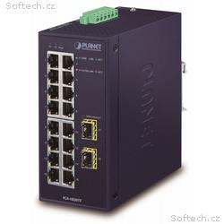 Planet IGS-1820TF Průmyslový Switch 16x1Gb, 2xSFP,