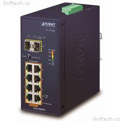 Planet IGS-1020PTF Průmyslový L2 PoE switch, 8x1Gb