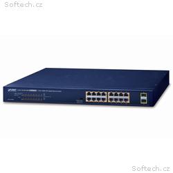 Planet GSW-1820HP PoE switch, 16x1Gb + 2x SFP 1Gb,