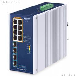 Planet IGS-1000-8UP4X průmyslový L2 switch, 8x1Gb,