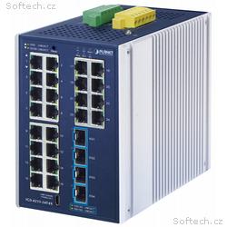 Planet IGS-4215-24T4X průmyslový L2 switch, 24 GbE