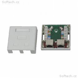 XtendLan Zásuvka 2x RJ-45, Cat5e, stíněná, na zeď,