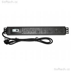 XtendLan 19" rozvodný panel 7x 230V, ČSN, s nadpro