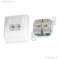 XtendLan Zásuvka 2x RJ-45, Cat5e, nestíněná, na ze