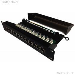 XtendLan Patch panel 10", 12 portů, 1U, Cat6, stín