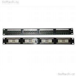 XtendLan Patch panel 19", 24 portů, Cat6, 30u Au, 
