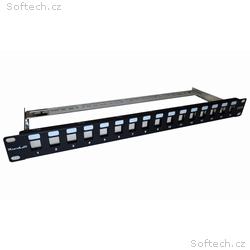XtendLan Patch panel 19", 16 portů, Cat6a, stíněný