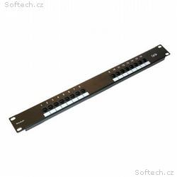 XtendLan Patch panel 19", 16 portů, RJ-45, Cat5e