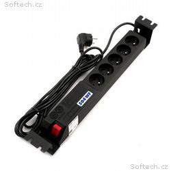 ACAR 19" rozvodný panel 5x 230V, ČSN, kabel 3m, př