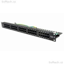 XtendLan Patch panel 19", 50 portů, CAT3, 1U