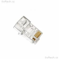 XtendLan Konektor UTP RJ45 CAT5e, drát, kulatý, ba