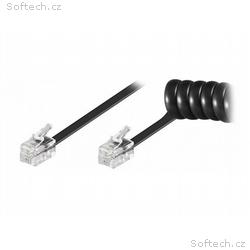 XtendLan Kabel telefonní 4 žíly, černý, kroucený, 