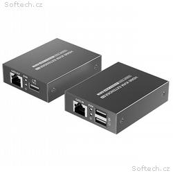 XtendLan CAT6 HDMI extender, vysílač+přijímač, 40m