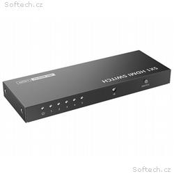 XtendLan HDMI prepínac, 5 vstupy, 1 výstup, do 4k@