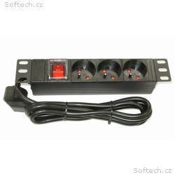 XtendLan 10" rozvodný panel 3x 230V, ČSN, vypínač,