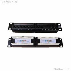 DATACOM Patch panel UTP 10" 12 port CAT5E, 2x6 poz