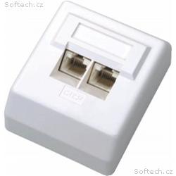 DATACOM Datová zásuvka UTP CAT5E 2xRJ45 na omítku 