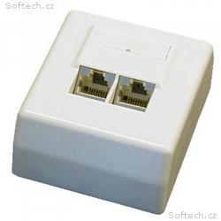 DATACOM STP dvojzásuvka Cat5e nad omítku 45 st.