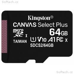 KINGSTON Canvas Select Plus 64GB microSD, UHS-I, C