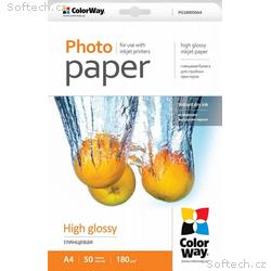 COLORWAY fotopapír, high glossy 180g, m2, A4, 50 k