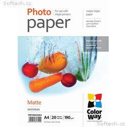 COLORWAY fotopapír, matte 190g, m2, A4, 20 kusů