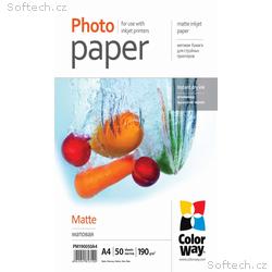 COLORWAY fotopapír, matte 190g, m2, A4, 50 kusů