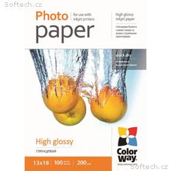 COLORWAY fotopapír, high glossy 200g, m2, 13x18, 1