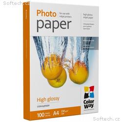 COLORWAY fotopapír, high glossy 230g, m2, A4, 100 