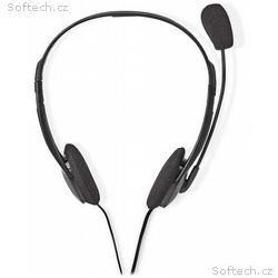 NEDIS headset CHST100BK, drátová sluchátka + mikro