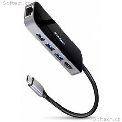 AXAGON hub USB-C, HMC-6GL, USB 3.2 Gen1, 3x USB-A,